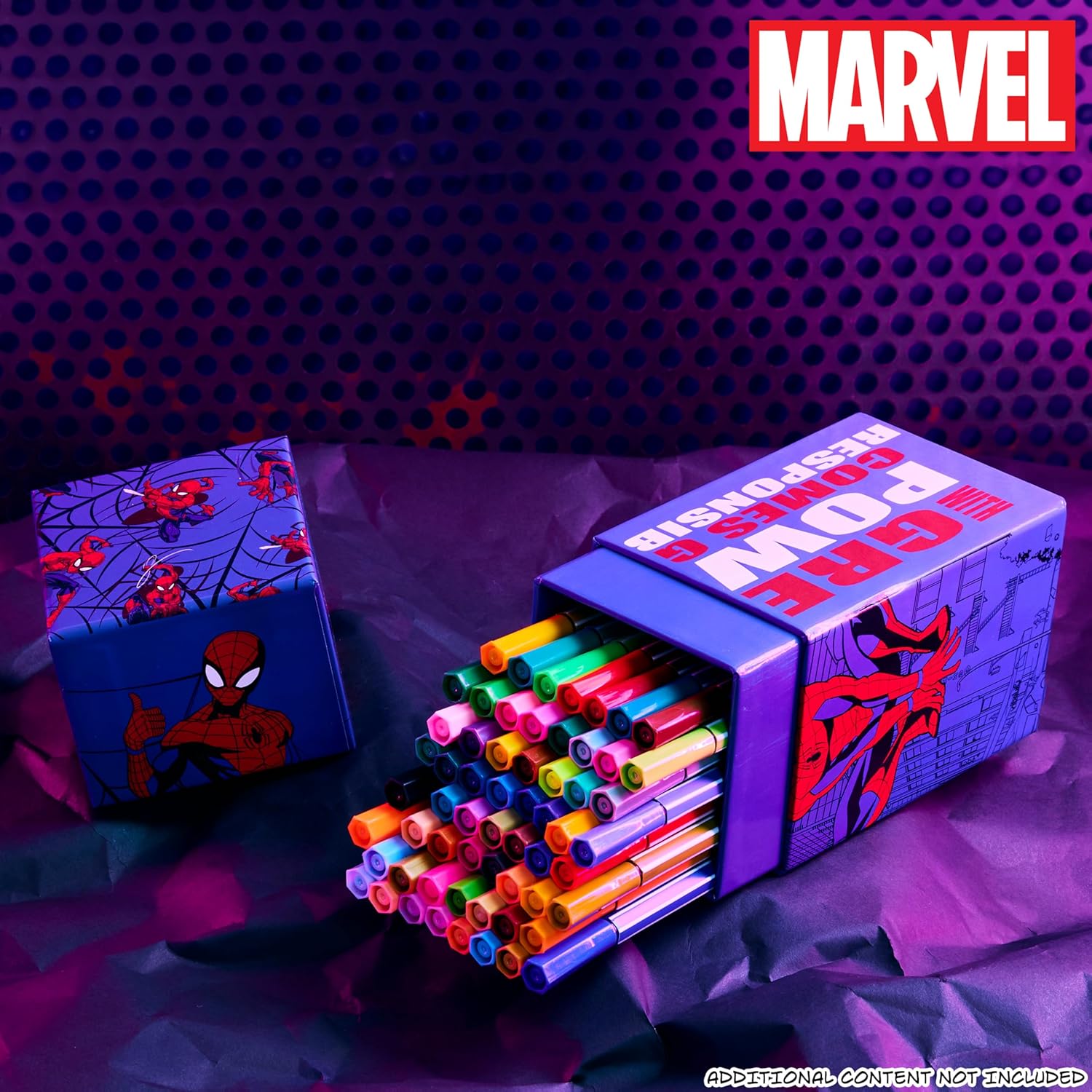 Coffret Marvel Spiderman avec 60 feutres de coloriage enfant – Image 2