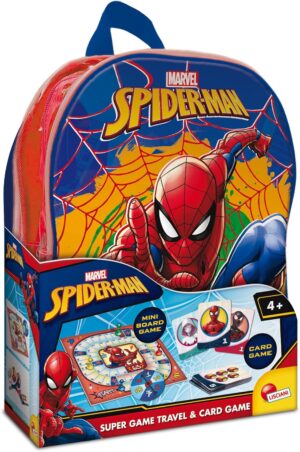 Sac à dos Spider-Man avec jeux enfants dès 6 ans, cartes et jeu de société