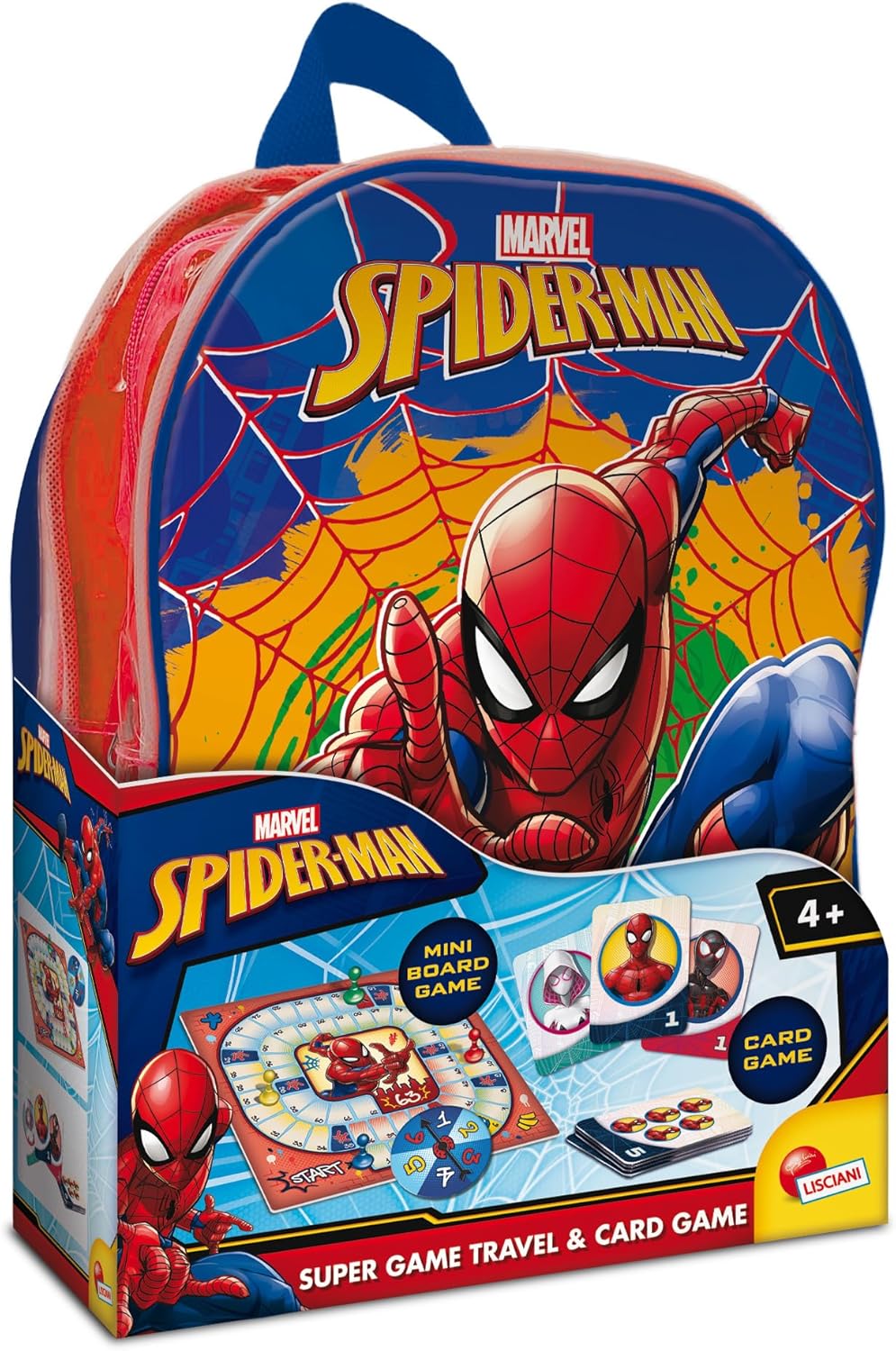 Sac à dos Spider-Man avec jeux enfants dès 6 ans, cartes et jeu de société