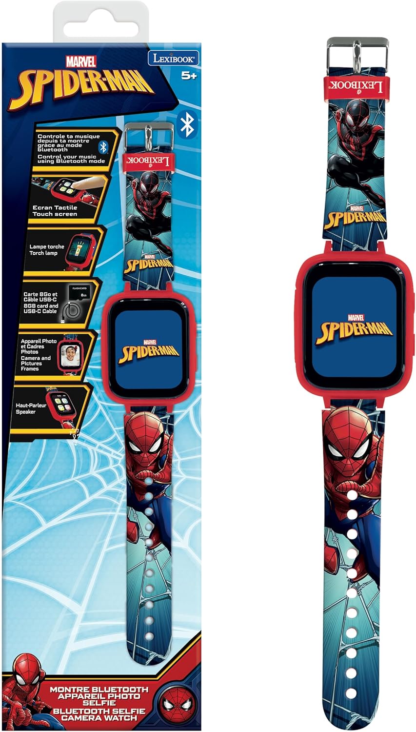 Lexibook Spider-Man montre Bluetooth écran couleurs avec caméra et 8 Go