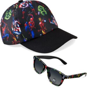 Ensemble enfant Marvel Spider-Man avec casquette respirante réglable et lunettes de soleil UV400