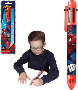 Stylo Spider-Man 6 couleurs à pointe fine