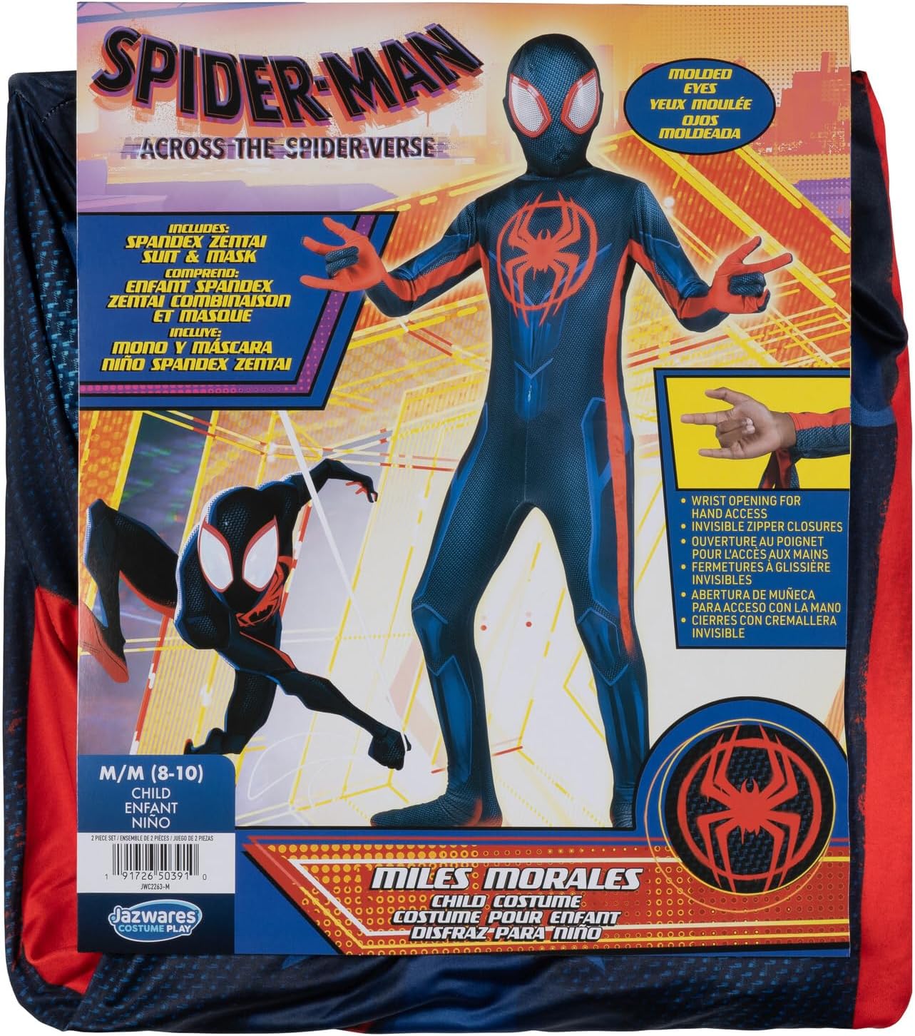 Costume Zentai Marvel Miles Morales Spider-Man avec masque amovible, style XL 42-44 – Image 2