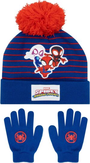 Ensemble bonnet et gants enfant Marvel Spider-Man bleu