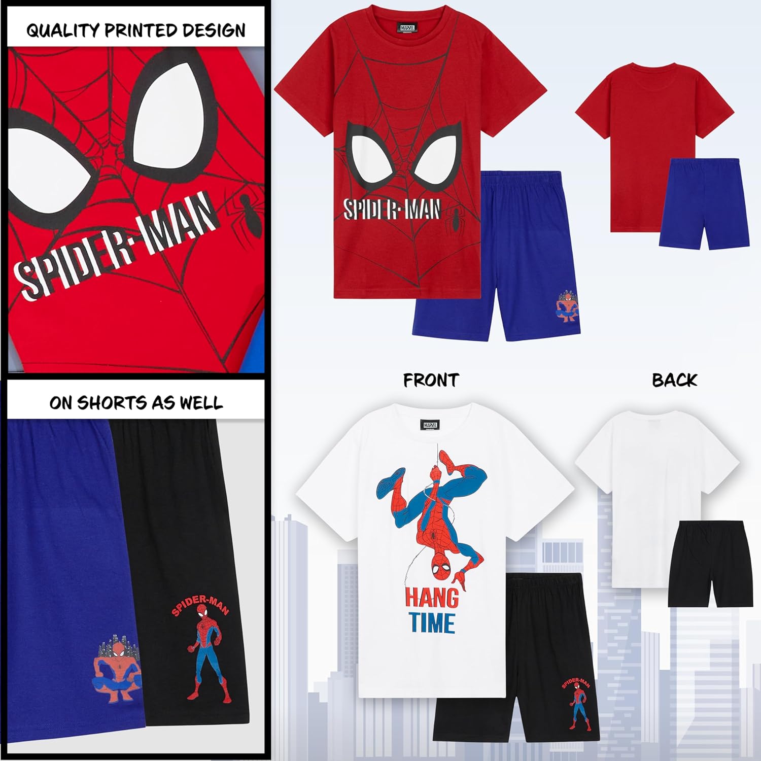 Lot de 2 pyjamas enfant Spider-Man Marvel, doux et confortable – Image 3
