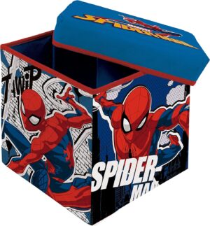 Coffre Spider-Man Marvel 2 en 1 avec tabouret pliable 30 x 30 x 30 cm