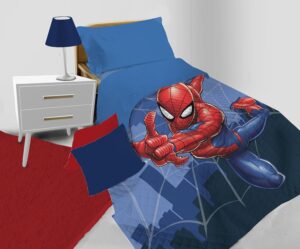 Couvre-lit matelassé Spider-Man Marvel en 100% microfibre pour lit simple