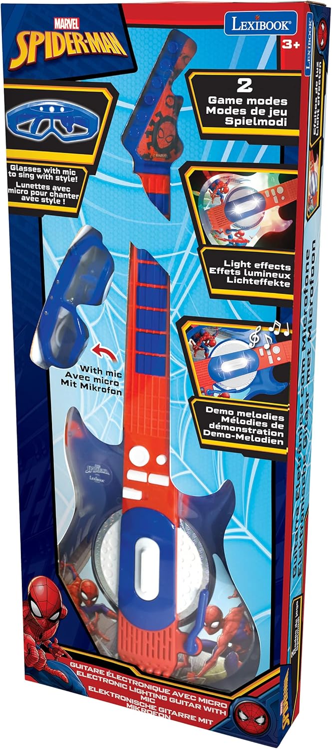 Spider-Man Lexibook guitare électronique lumineuse K260SP avec micro et lunettes – Image 6