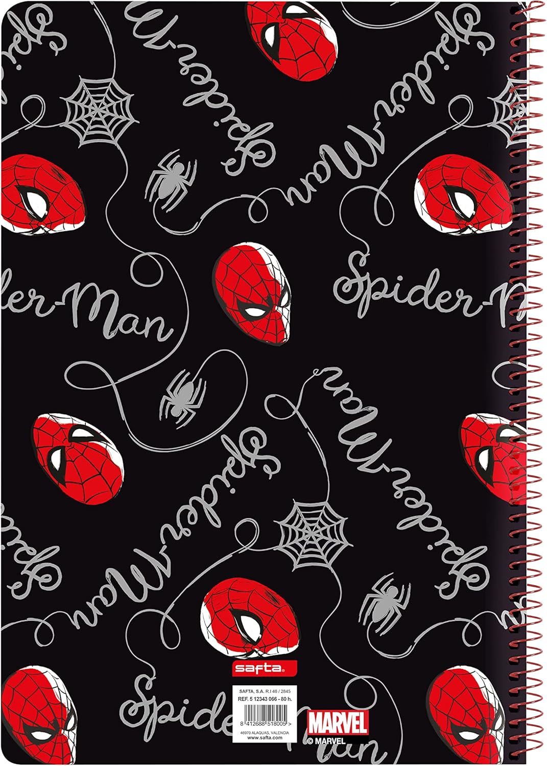 Carnet Spider-Man Hero Noir A4 à 80 volets – Image 2