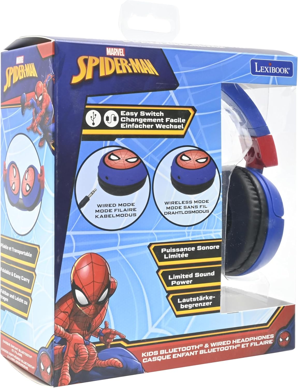 Casque audio enfant Spiderman 2-en-1 Bluetooth 5.0 et filaire Lexibook – Image 7