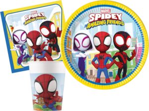 Marvel Spider-Man Spidey and His Amazing Friends, kit vaisselle de fête 36 pcs pour 8 personnes