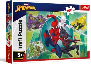 Puzzle Trefl Spider-Man 100 pièces, masque d'araignée