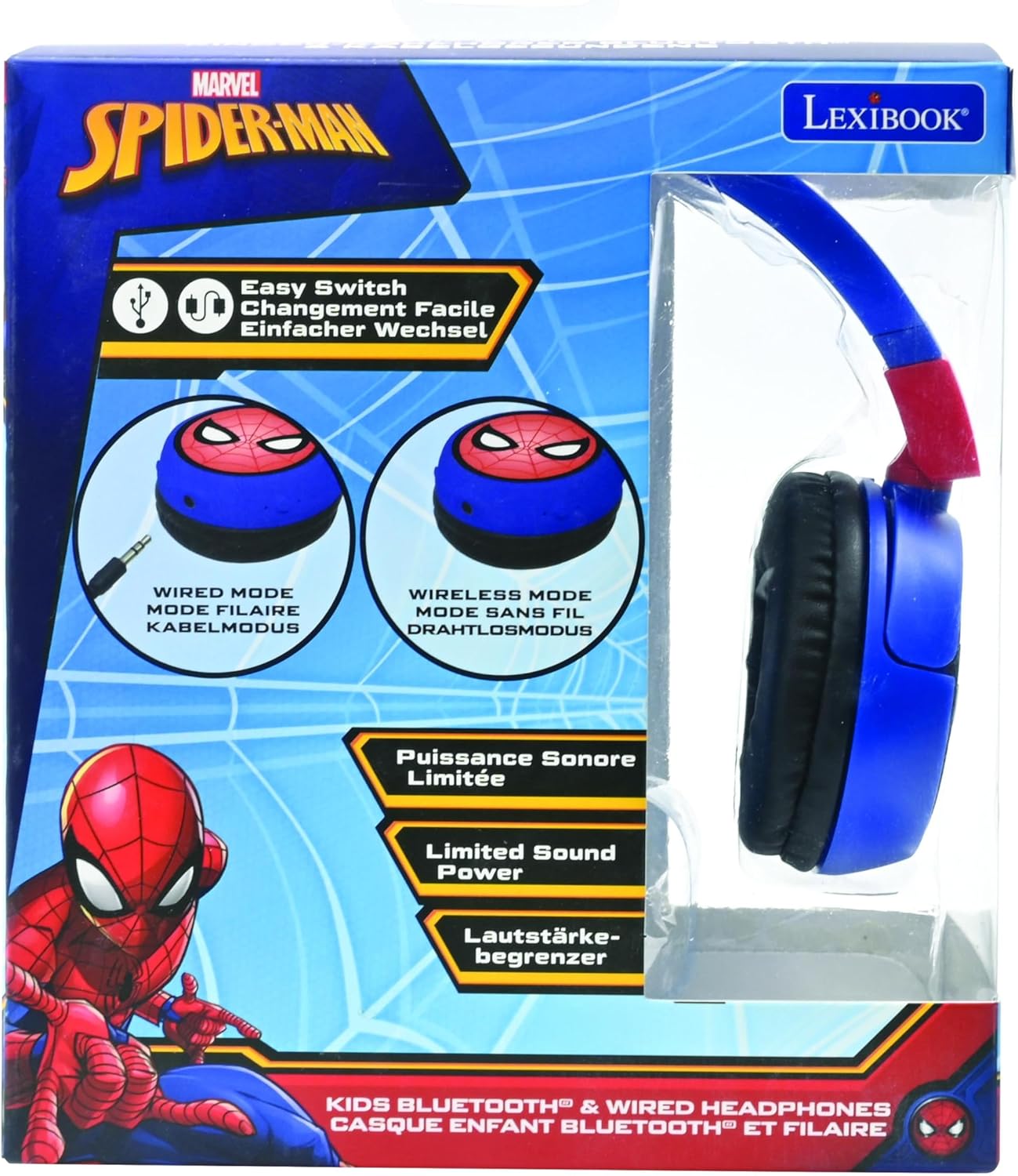 Casque audio enfant Spiderman 2-en-1 Bluetooth 5.0 et filaire Lexibook – Image 6