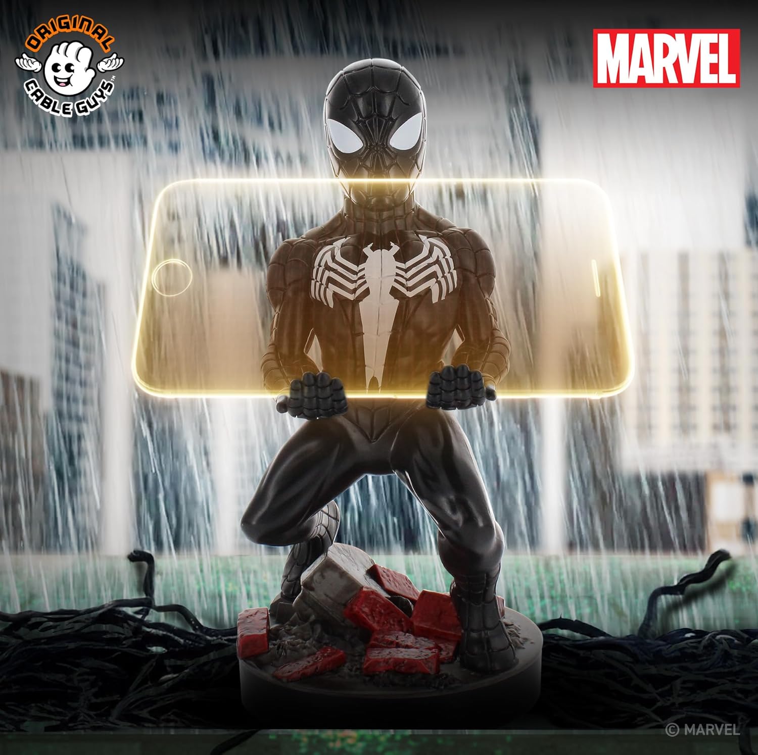 Support Cable Guys Marvel Symbiote Spider-Man pour manette ou smartphone avec câble USB - 20 cm – Image 4