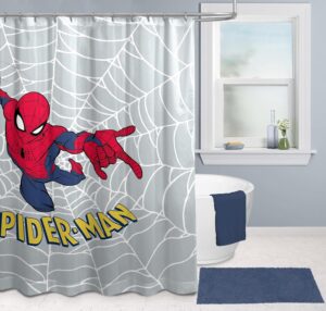 Rideau de douche Marvel Spiderman gris en microfibre 178 x 182 cm