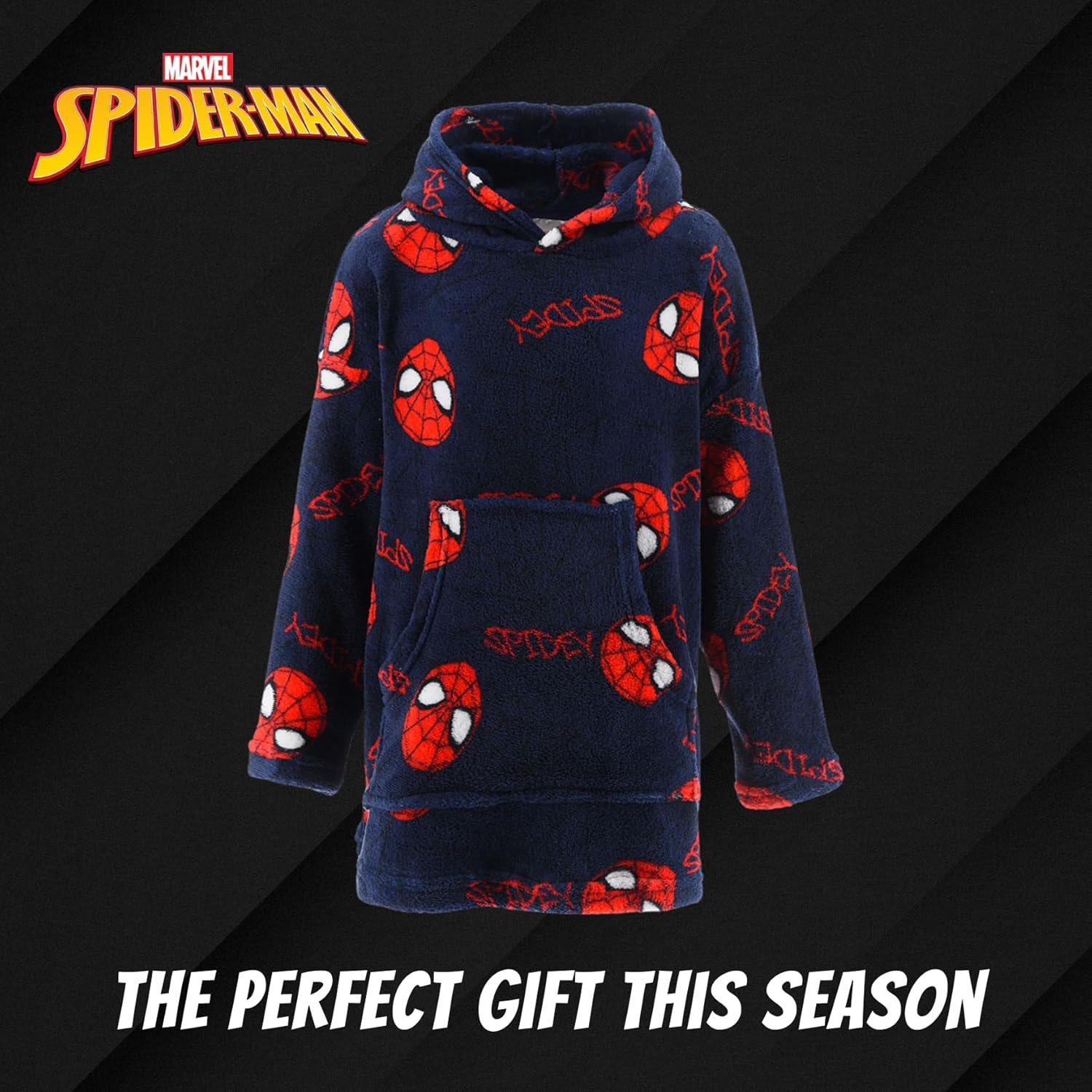 Pull plaid Spider-Man rouge à capuche pour garçon, polaire douce 3 à 5 ans – Image 7