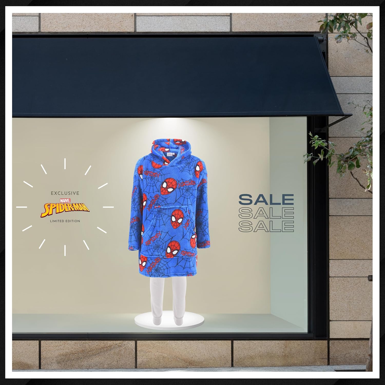 Pull plaid à capuche Spider-Man en polaire douce pour garçon 3/5 ans bleu – Image 4