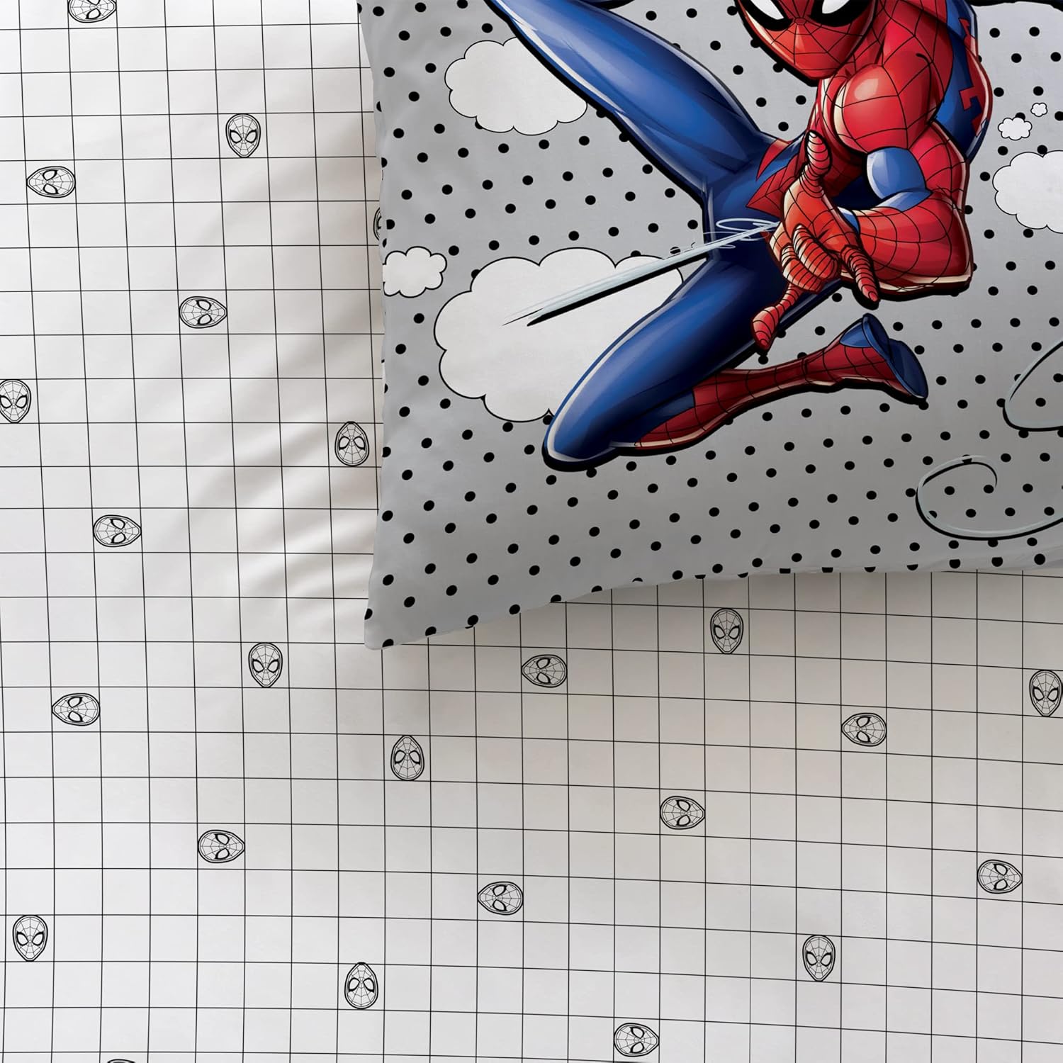 Parure de lit enfant Spider-Man grise en 100 % coton – Image 2