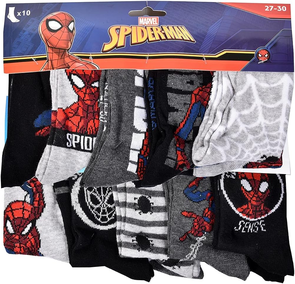 Pack de chaussettes Disney Spiderman pour garçon, tailles 23-26 et 27-30 – Image 5