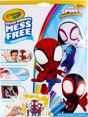 Color Wonder Spiderman, pages de coloriage avec 5 marqueurs