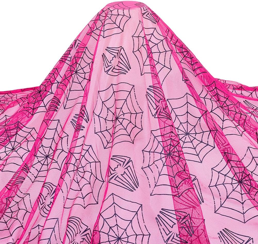 Tissu maille Spider Man en tulle à motif toile d'araignée 1.58