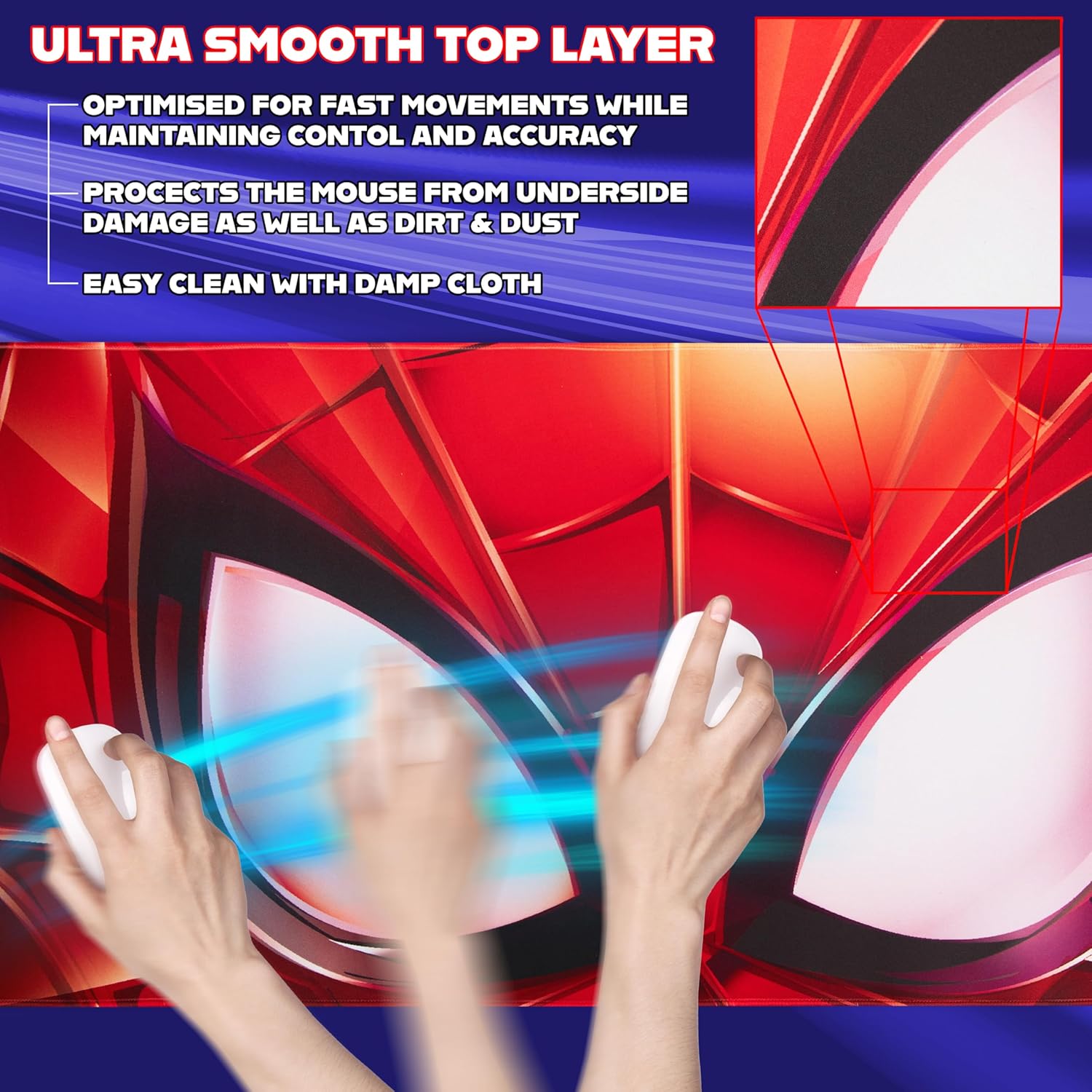 Tapis de souris Marvel Spiderman rouge 80x36 cm – Image 5