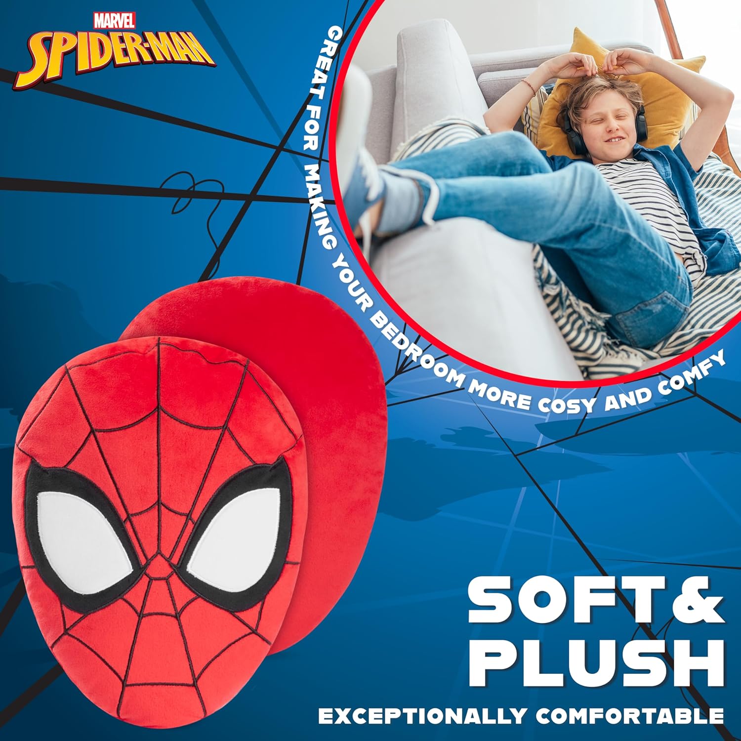 Coussin 3D Spider-Man rouge pour lit ou canapé – Image 5