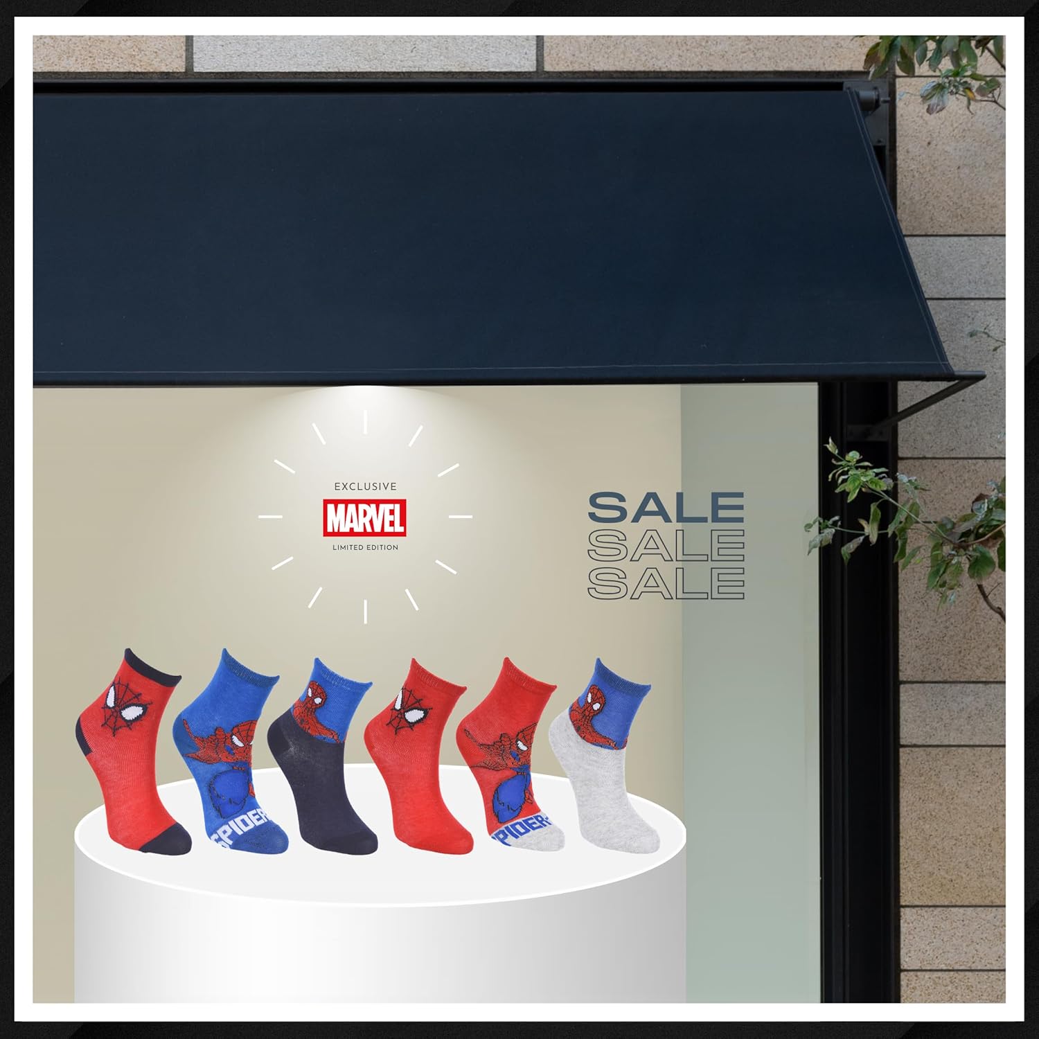 Lot de 6 chaussettes hautes Spider-Man Marvel en coton, taille 31-34 – Image 3