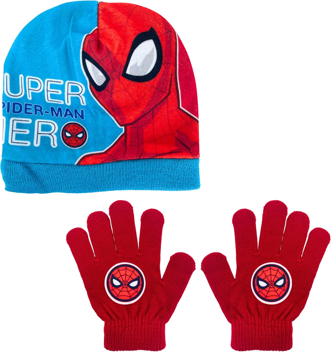 Ensemble d'hiver Marvel Spiderman avec chapeau et gants en 100% Acrylique