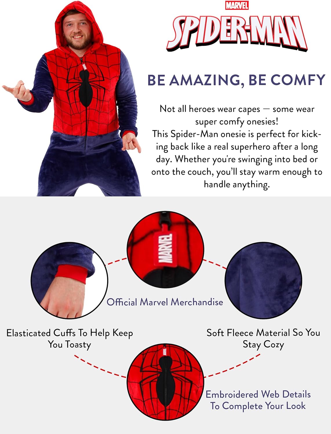 Grenouillère homme Marvel Spider-Man en 100% polyester – Image 4