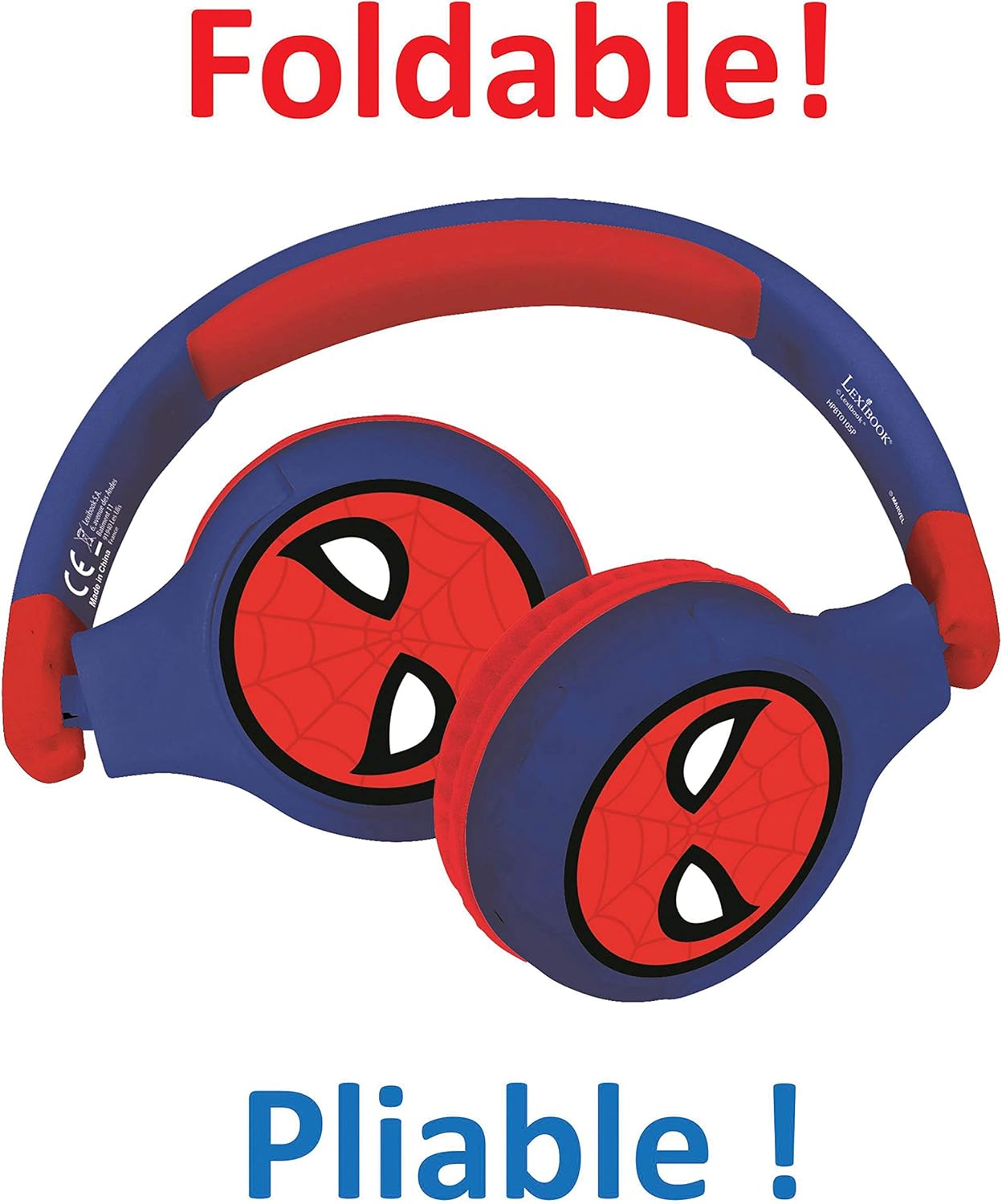 Casque audio Marvel Spider-Man 2-en-1 Bluetooth 5.0 pliable HPBT010SP – Image 6