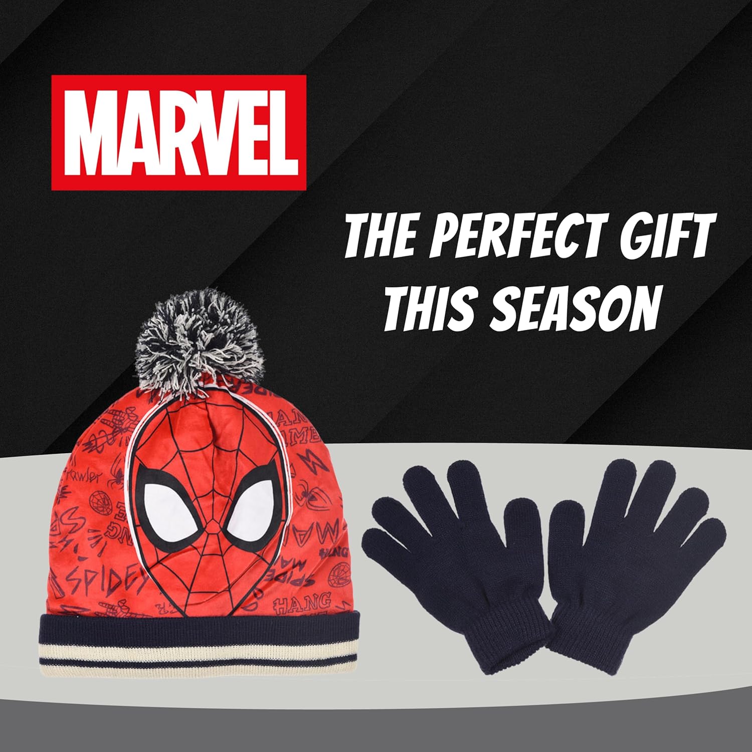 Ensemble bleu Marvel Spider-Man chapeau et gants 100% Acrylique pour garçon – Image 7