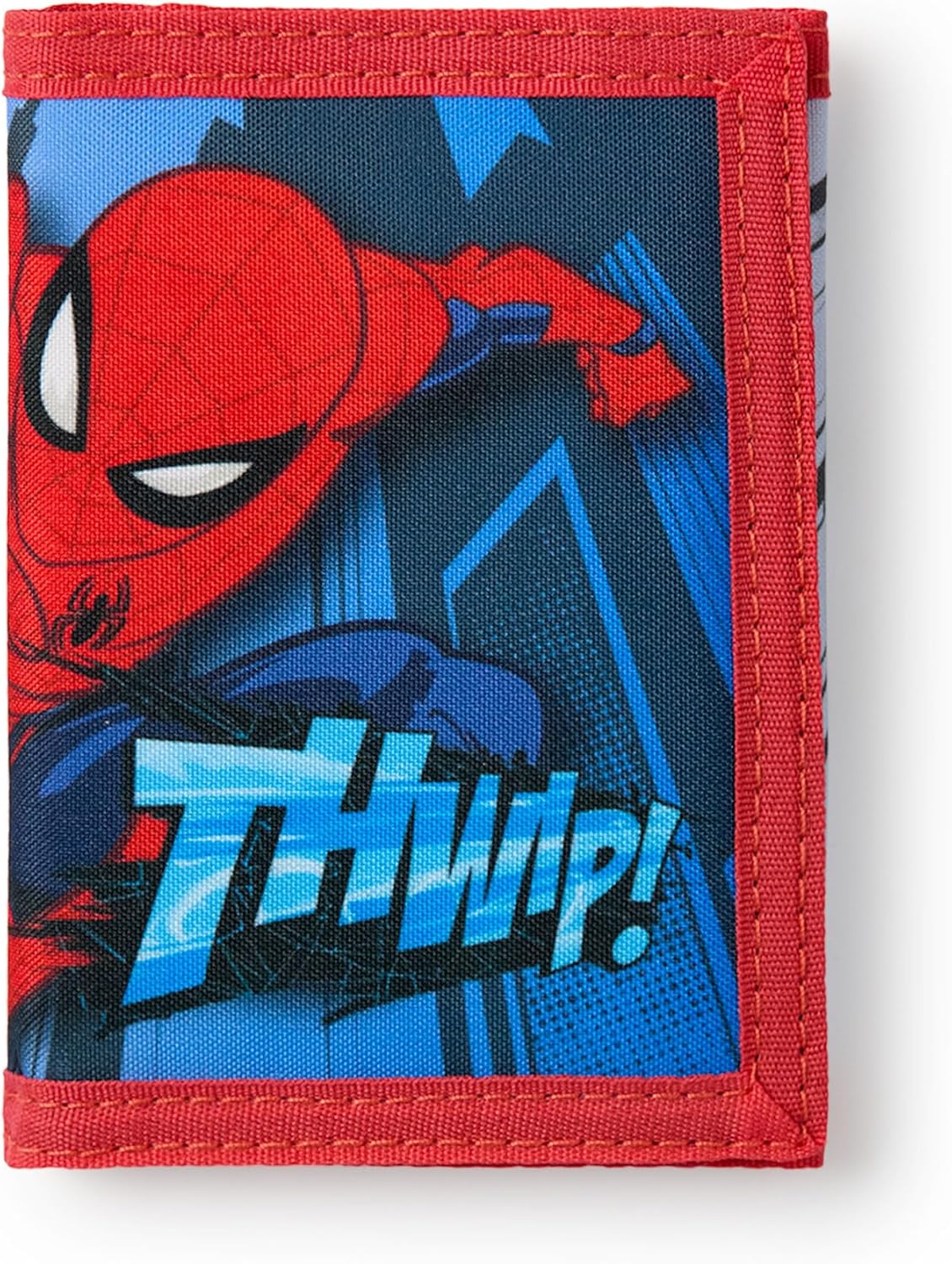 Portefeuille Marvel Spider-Man rouge à trois volets avec imprimé THWIP ! et porte-clés masque – Image 3