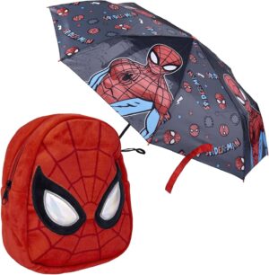 Ensemble Spiderman multicolore avec sac à dos et parapluie enfant