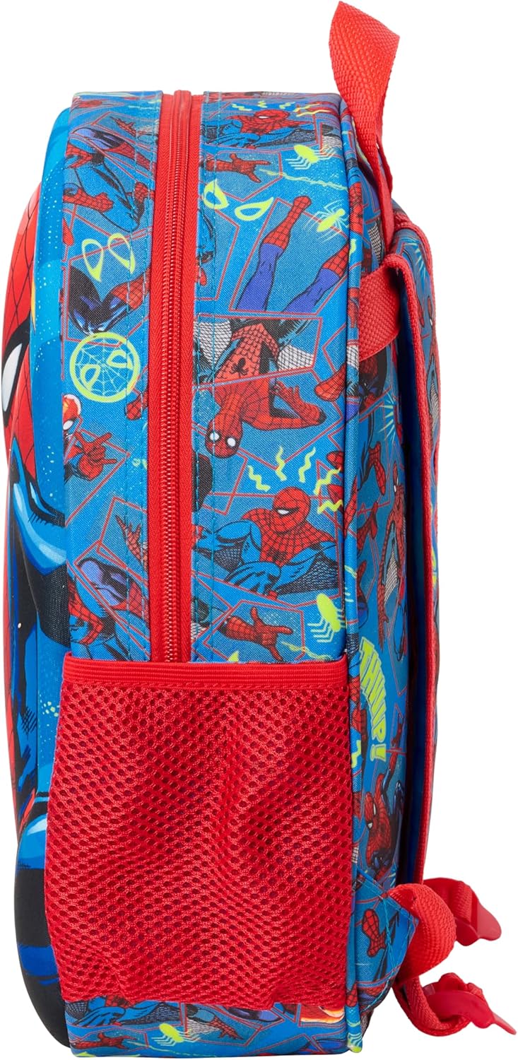 Sac à dos d'école Spiderman 3D bleu marine adaptable au chariot – Image 3