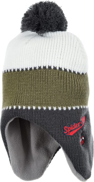 Bonnet d'hiver Spider-Man tricoté à pompon pour garçon