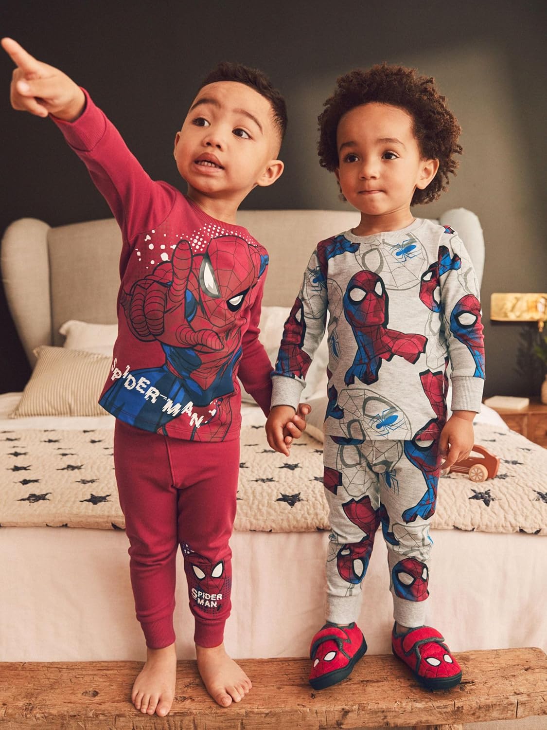 Pyjamas garçon NEXT Spider-Man lot de 2 rouge et bleu marine – Image 5