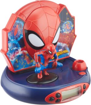 Réveil projecteur Spider-Man avec veilleuse et projection de l'heure