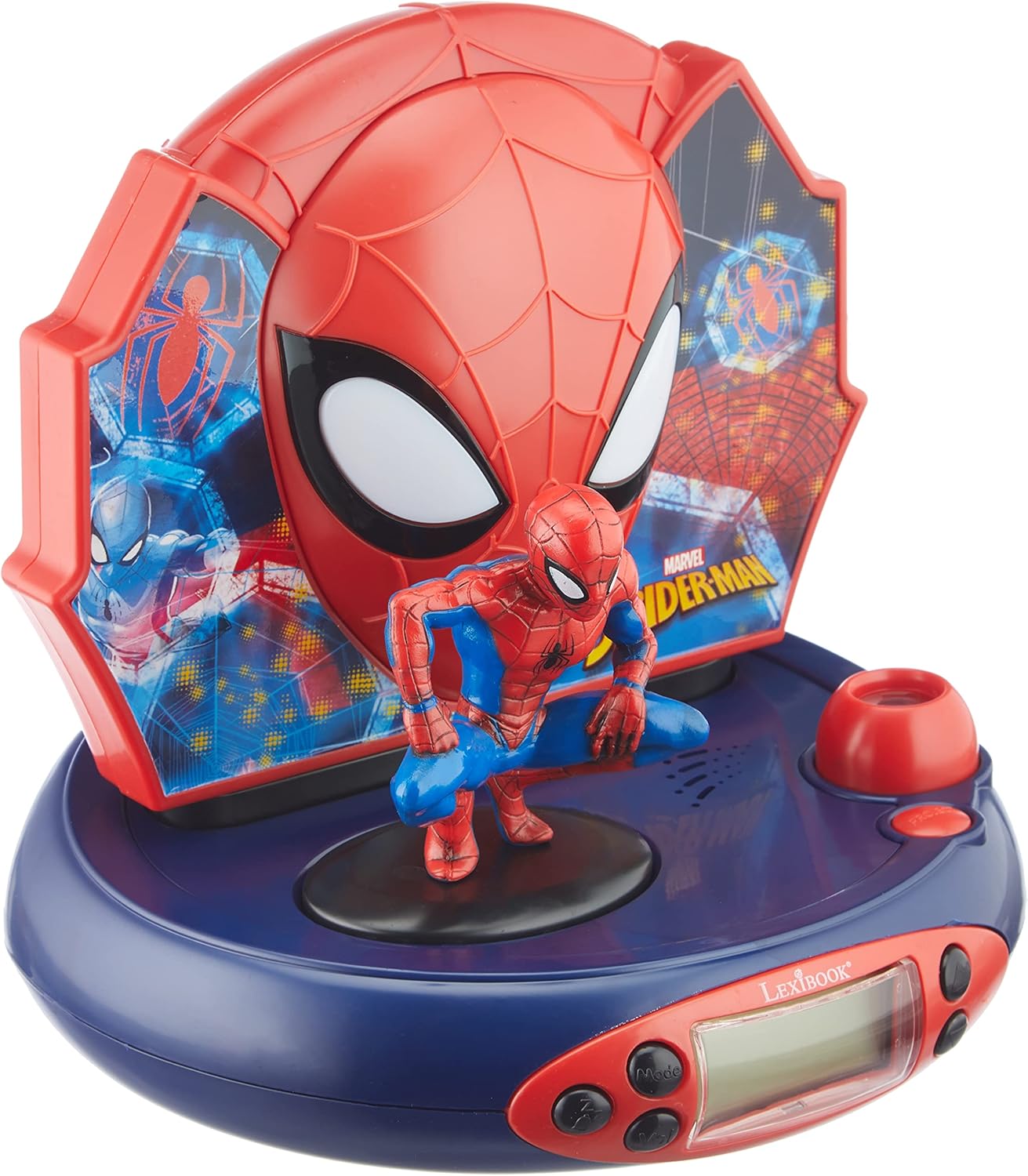 Réveil projecteur Spider-Man avec veilleuse et projection de l'heure