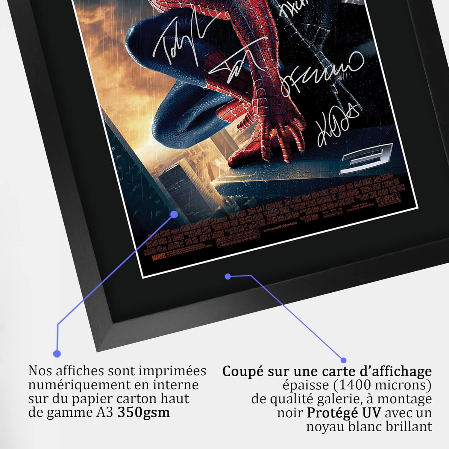 Affiche photo dédicacée Spider-Man 3 Toby Maguire, A3 Encadré – Image 4