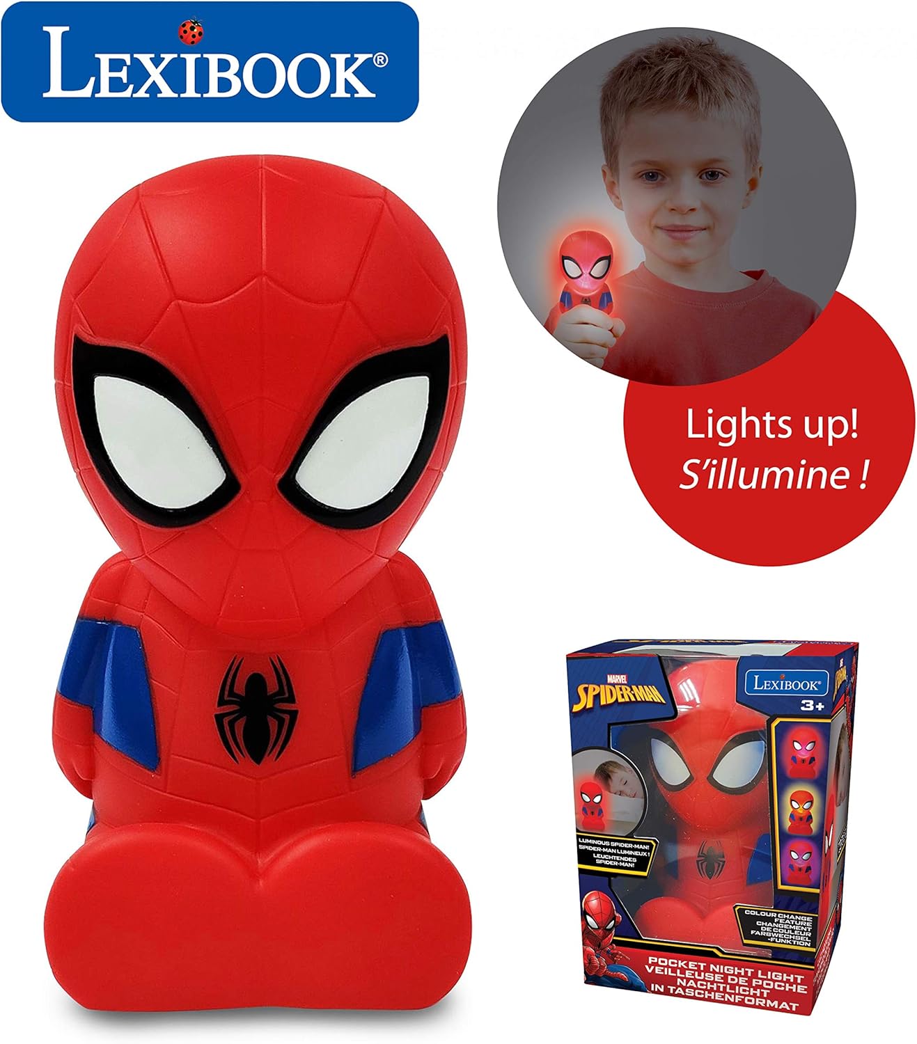 Veilleuse LED de poche Spider-Man Lexibook à changement de couleurs – Image 2