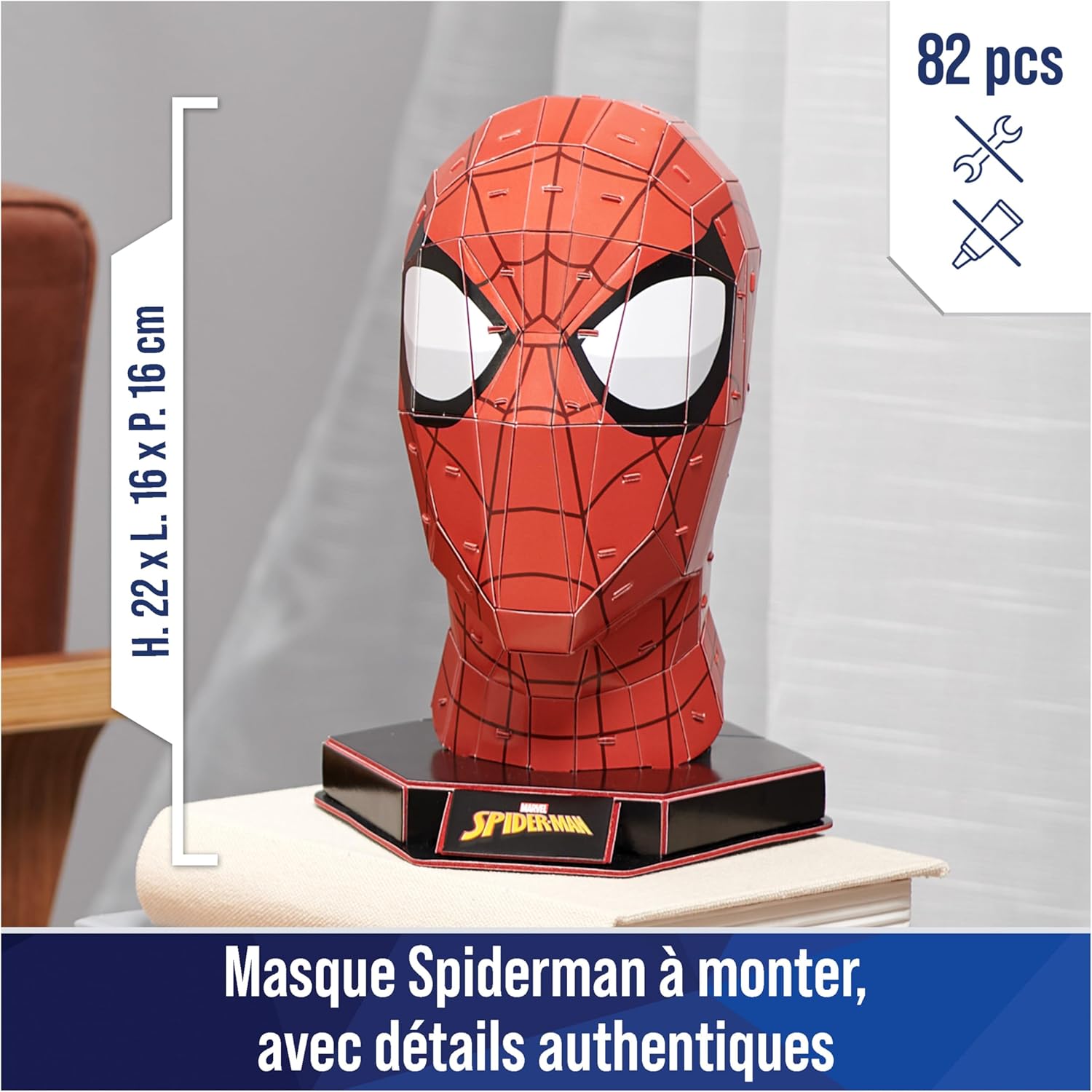 Masque Spider-Man Marvel 4D Build en puzzle 3D, 82 pièces – Image 2