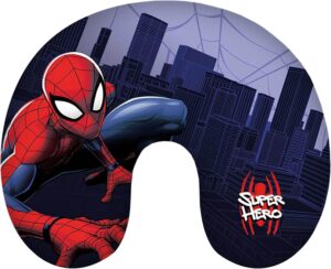 Spider-Man - Oreiller de voyage croissant bleu marine 28 x 33 cm
