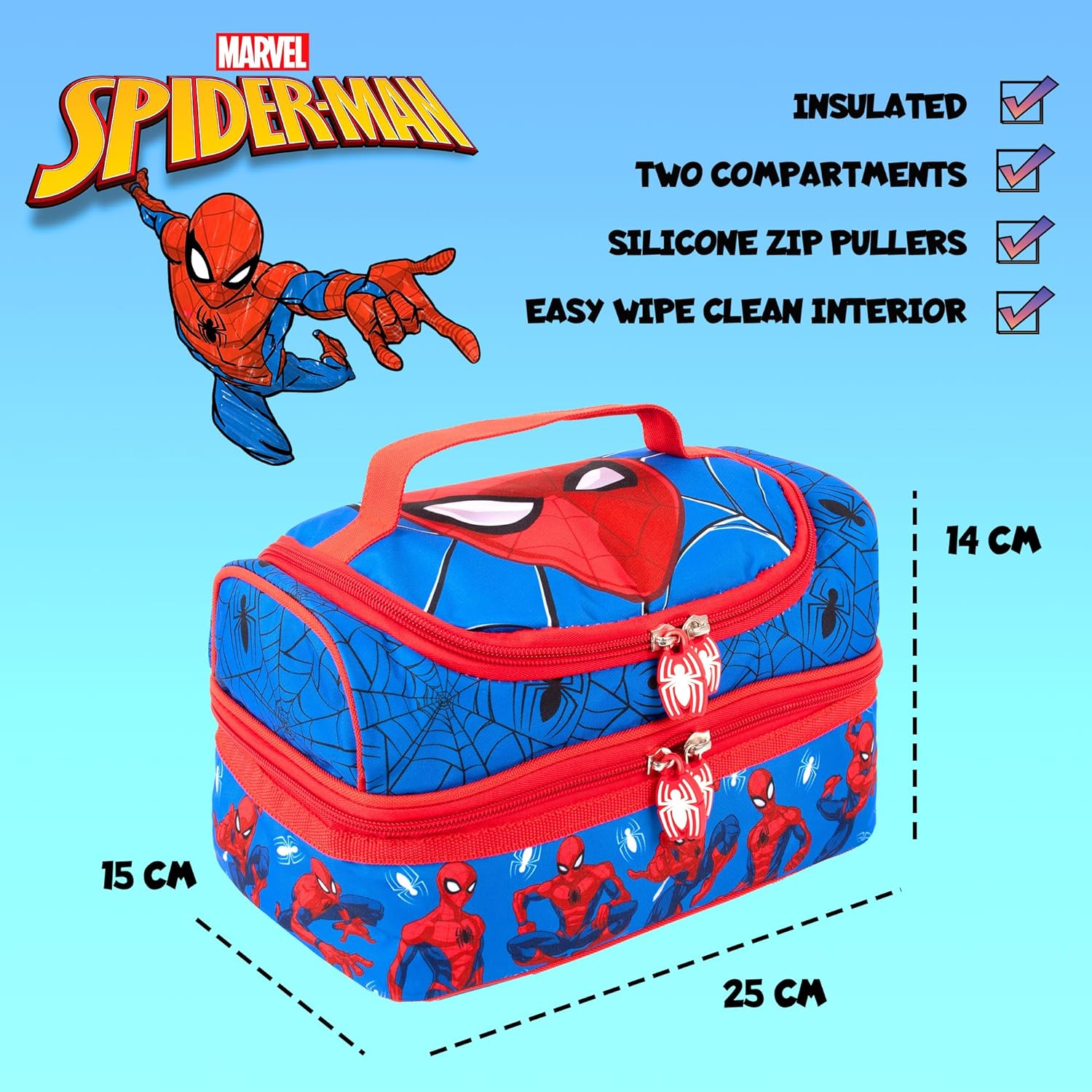 Sac à déjeuner Marvel Spider-Man double étage multi-compartiments – Image 2