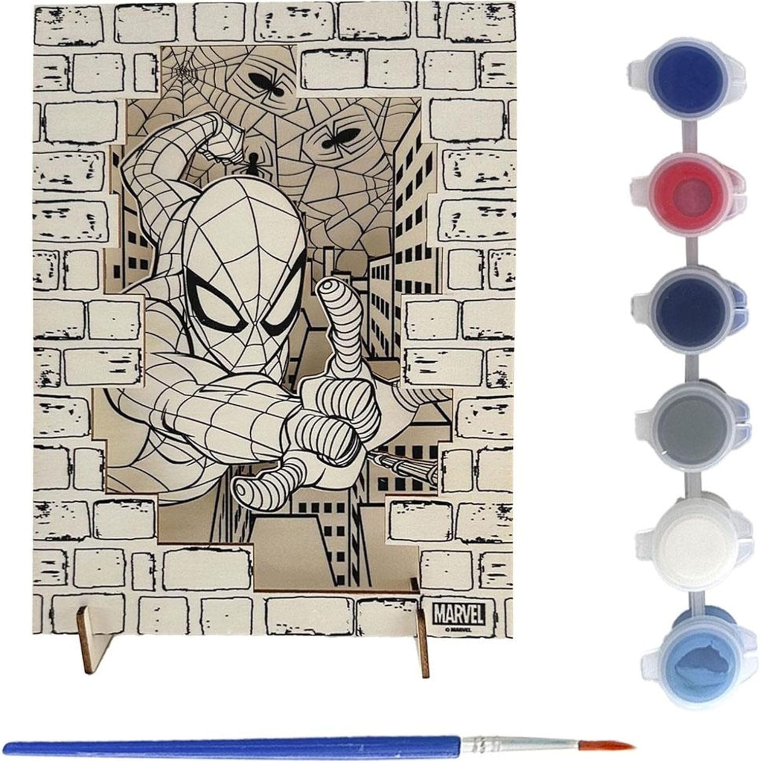 Kit de peinture en bois 3D Spider-Man Marvel avec 6 peintures – Image 2