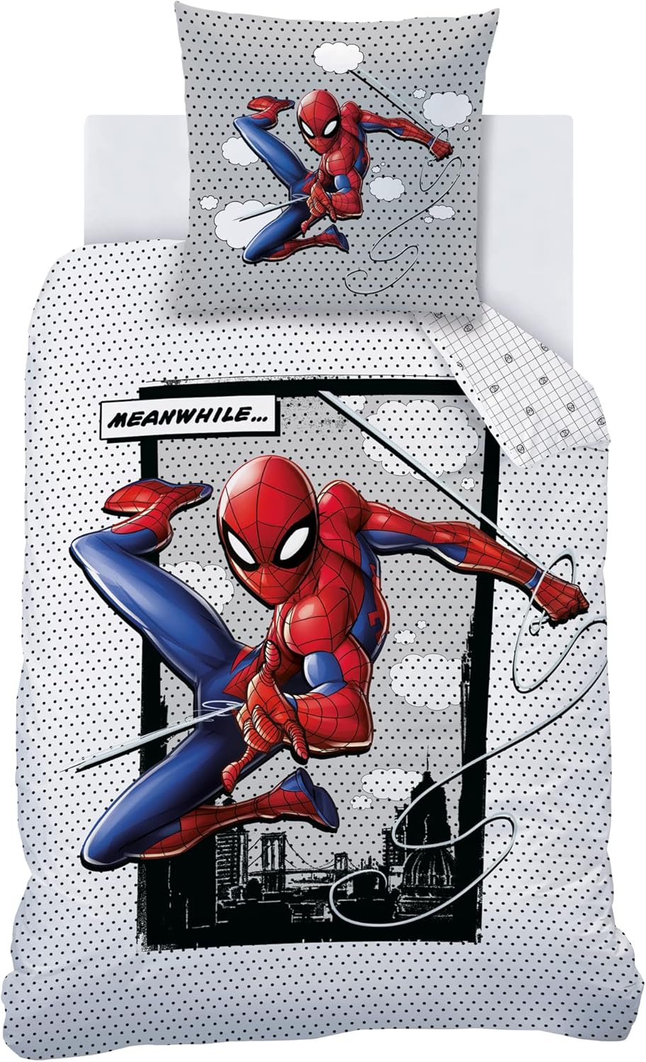 Parure de lit enfant Spider-Man grise en 100 % coton – Image 4