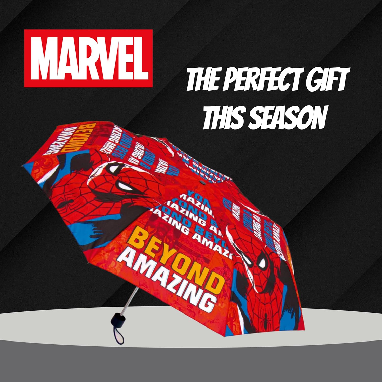 Parapluie pliant compact Marvel Spiderman noir, structure haute résistance – Image 7