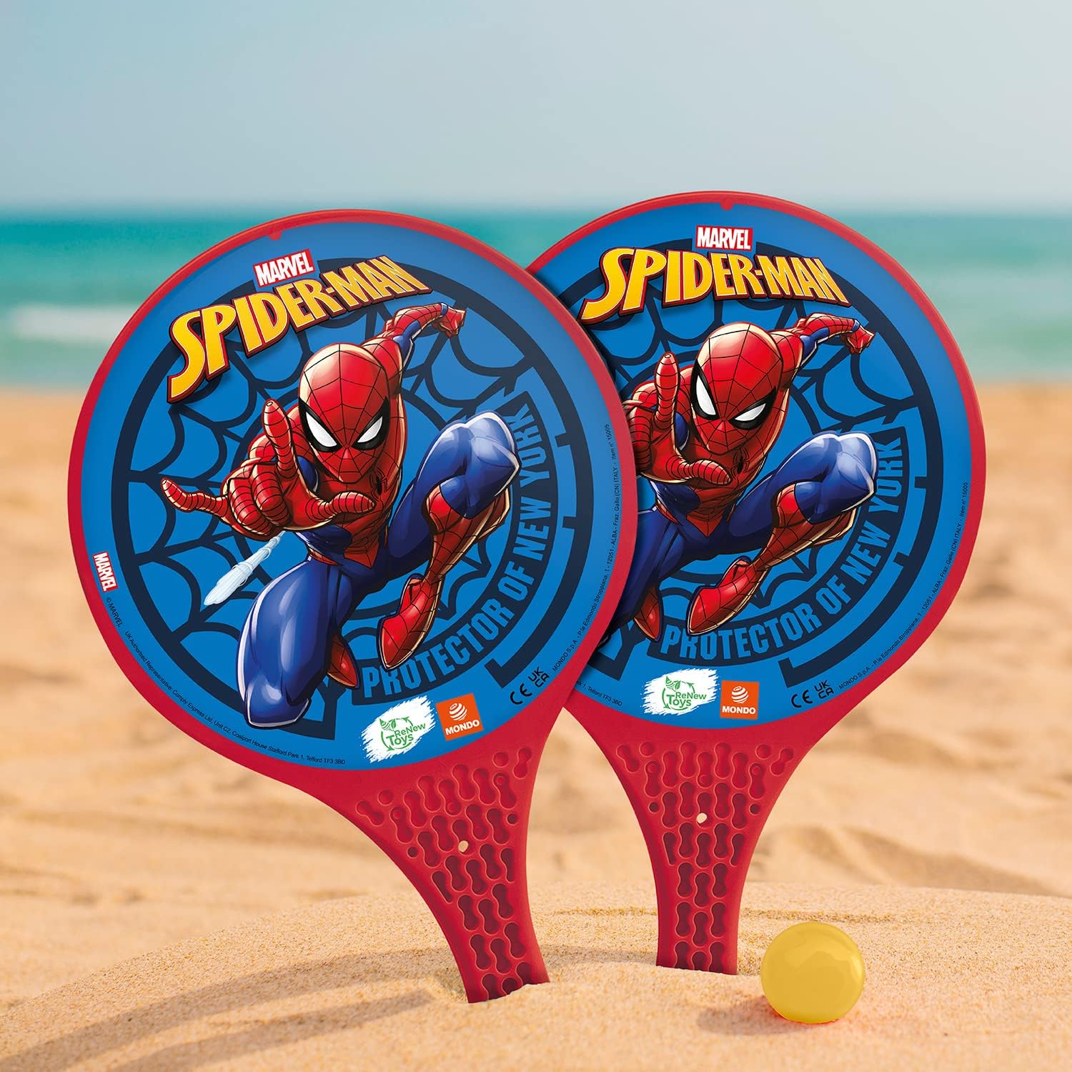 Jeu de paddle Spider-Man Mondo avec balle, 17 x 20 cm – Image 4