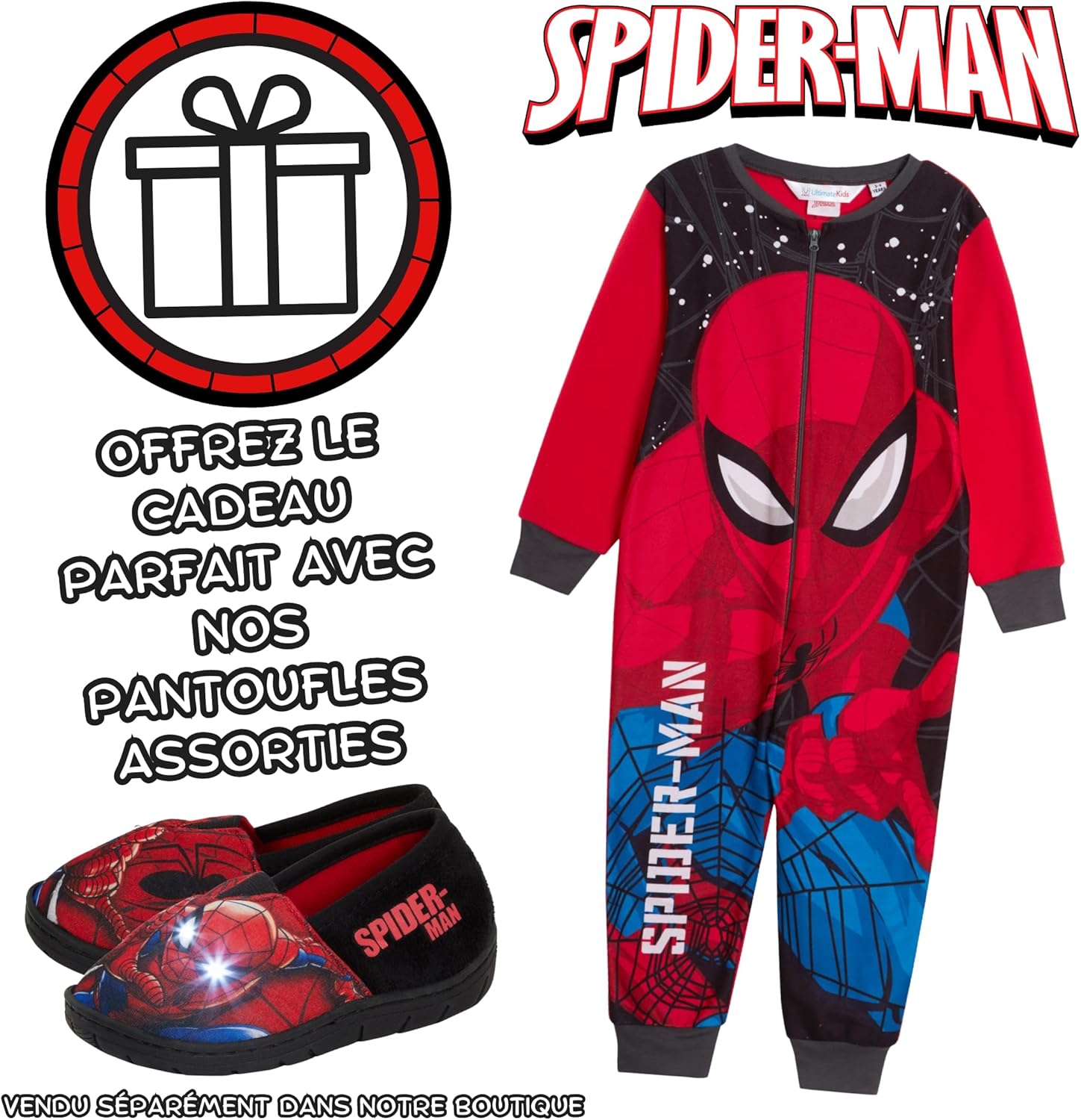Pyjama tout-en-un Spider-Man Marvel en polaire avec fermeture éclair – Image 6