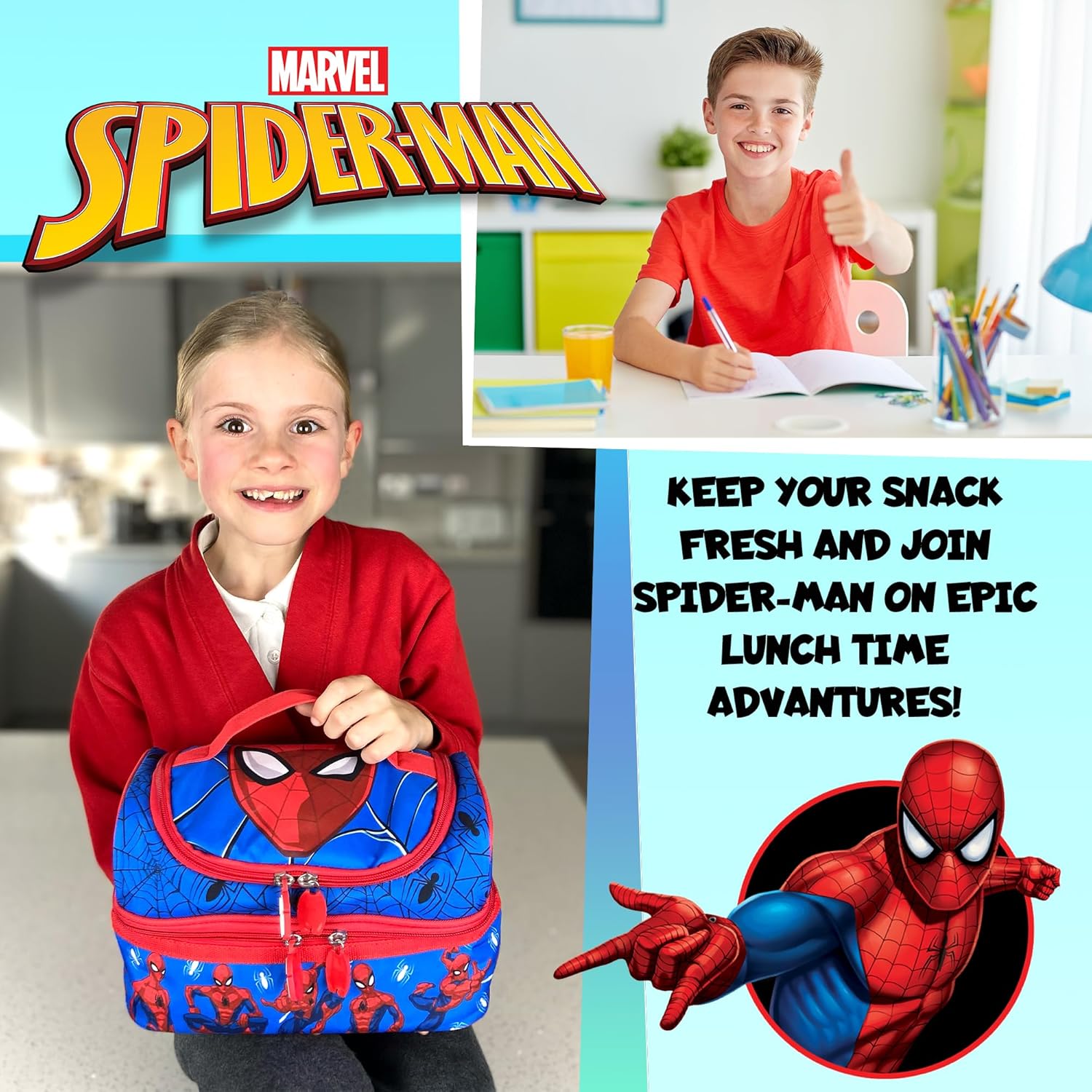 Sac à déjeuner Marvel Spider-Man double étage multi-compartiments – Image 6